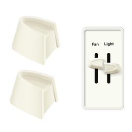 Hoolerry 2 Pcs Dimmer Switch Knob Dimmer Replacement Knob Compatible Replacement Set of Two Split for Compatible with Lutron Skylark Fan Speed & Light Control (Beige)