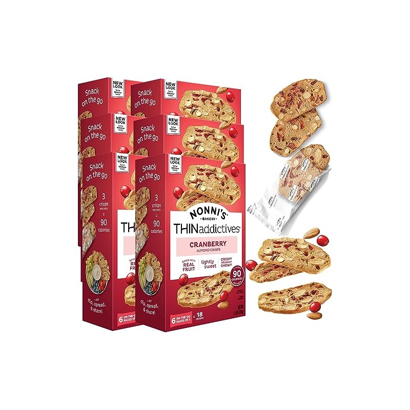 Thin Addictives Cranberry Almond Thins, 4.4 Ounce - 6 per
