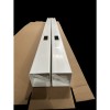 Set of 2 White Vinyl Routed Fence Cap Line Posts
