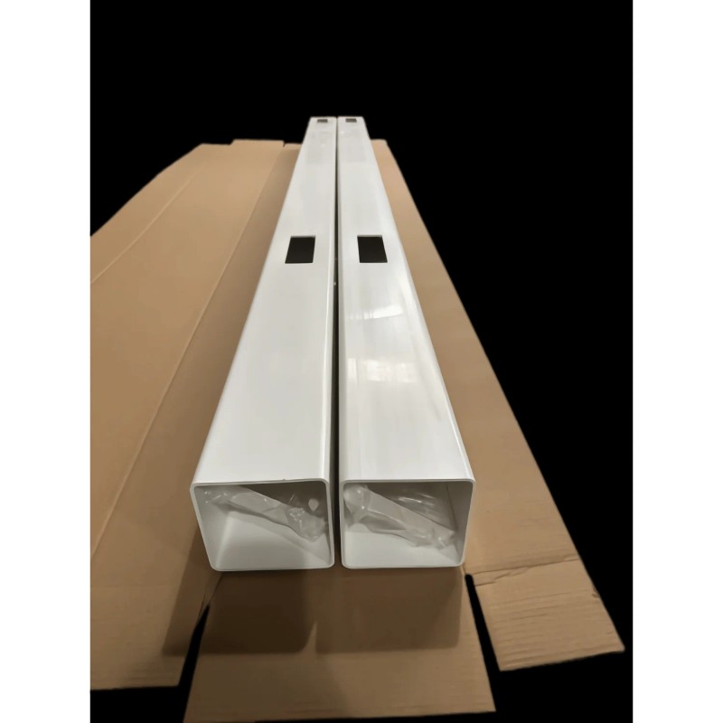 Set of 2 White Vinyl Routed Fence Cap Line Posts