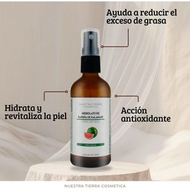 Nuestra Tierra Cosmética Hidrolato Orgánico de Sandía de Kalahari, Loción Corporal Facial, Humectante Anti-Edad, Todo Tipo de Piel