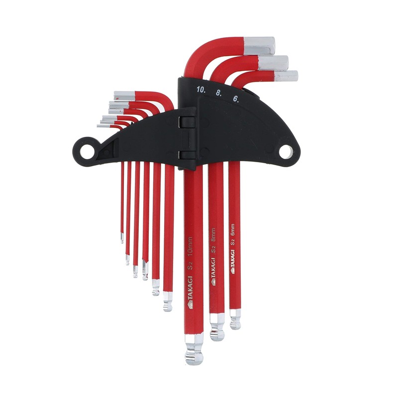 Takagi HANDIWORK Color Coated Hex Wrench Ball Point, Red, Set