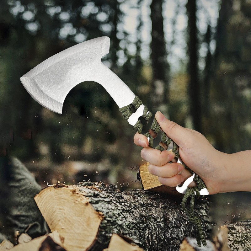 Stainless Steel Axe With Sheath 3pcs/Sethead weight: 1LB, Axe Head