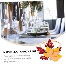 OATIPHO 4pcs Fall Maple Leaf Napkin Autumn Table Decor Reusable Thanksgiving Napkin Holders for Elegant Dining