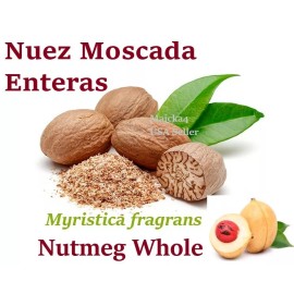 majcka4 Nuez Moscada Entera 1/2 oz Hierbas NUTMEG whole Myristica fragrans 1/2 oz