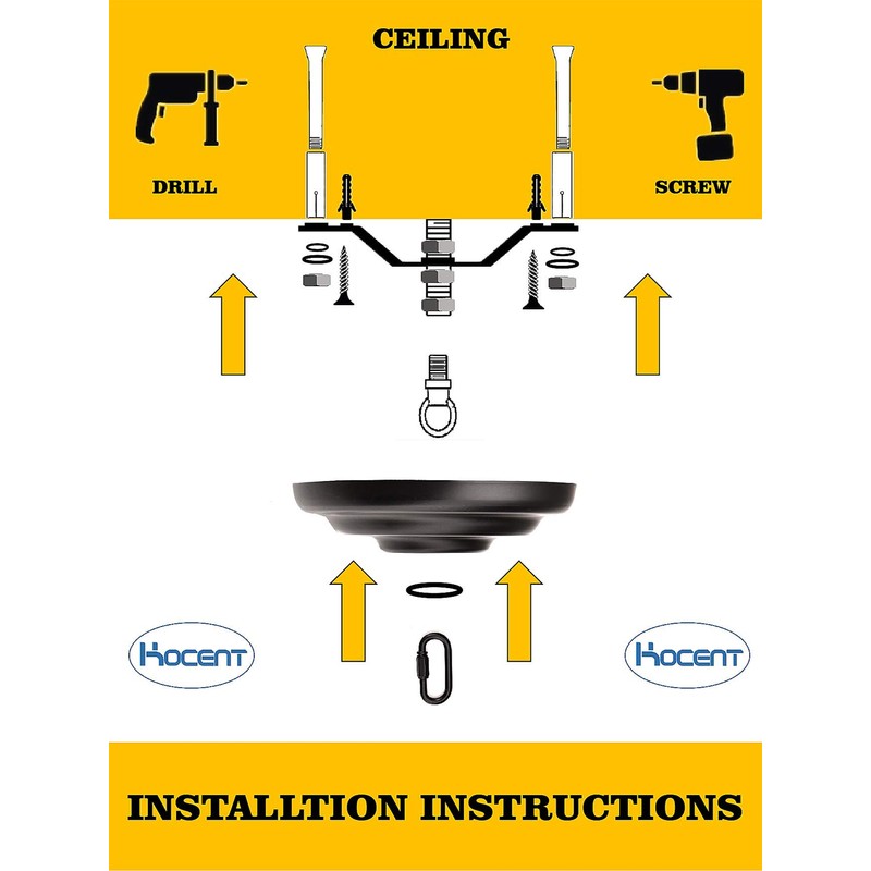 ROJOSER Heavy Duty Canopy Kit and 3.2 feet Pendant Light