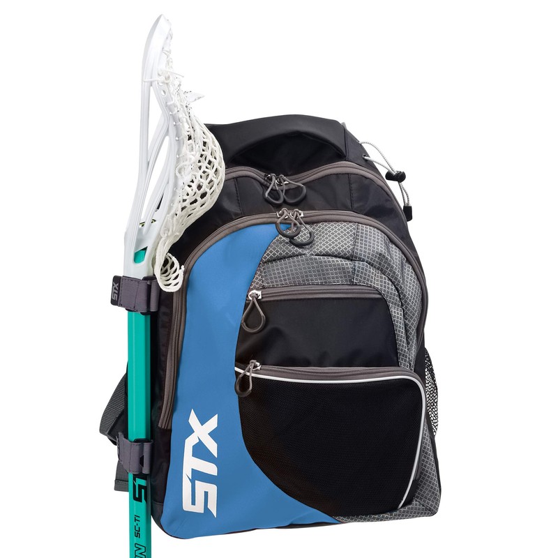 STX Lacrosse Sidewinder Lacrosse Backpack, Black/Columbia