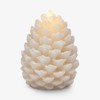 Luminara Pinecone Flameless Candle White Swan Glitter and Snow Finish