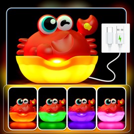 Bath Toys for Kids Ages 1-3,Light Up Baby Bath Toys Crab Bubble Maker with Colourful Light Toddler Bathtub Birthday Gifts Easter Stocking Stuffers for Boys Girls Aged 1-3 2-4 3-5