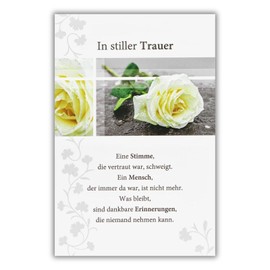 bsb Sympathy Card for Funeral - Loving Sympathy Cards with Envelope - Sympathy Card High Quality with White Rose - Condolence Card in 11.5 x 17.0 cm