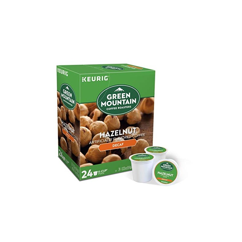 Green Mountain Coffee Roasters Hazelnut Decaf, Single-Serve Keurig K-Cup Pods,