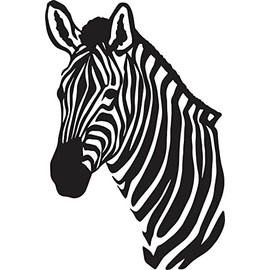 Zebra Vinyl Decal Sticker for Car/Window/Wall (Black Matt)