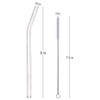 ALINK Glass Smoothie Straws, Reusable Clear Bent 9 in X