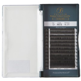 FELICIA Flat Matte Lash Extensions Ultra Soft Single Matsueku Eyelash D Curl 0.15 Thickness 0.03 - 0.5 inches (8 - 13 mm), Mixed
