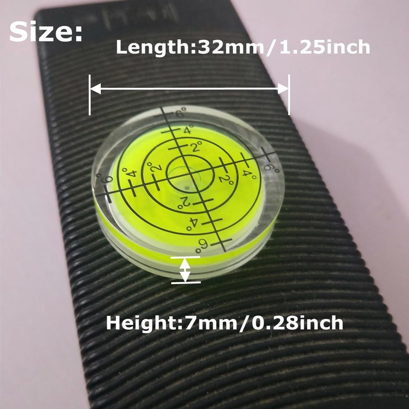 LAIESYA 3Pcs Circular Bubble Level Bullseye Degree Marked Surface Round