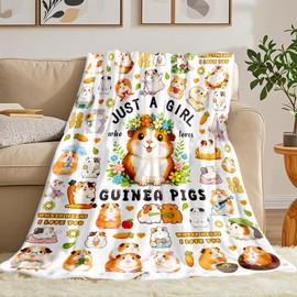Jeambromi Guinea Pig Blanket Gifts for Girls Women Guinea Pig Throw Blanket Birthday Stuff Gifts Bedding Decor 50"x40"