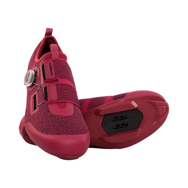 SHIMANO SH-IC501 High Performance Indoor Cycling Shoe, Wine Red, 11-11.5
