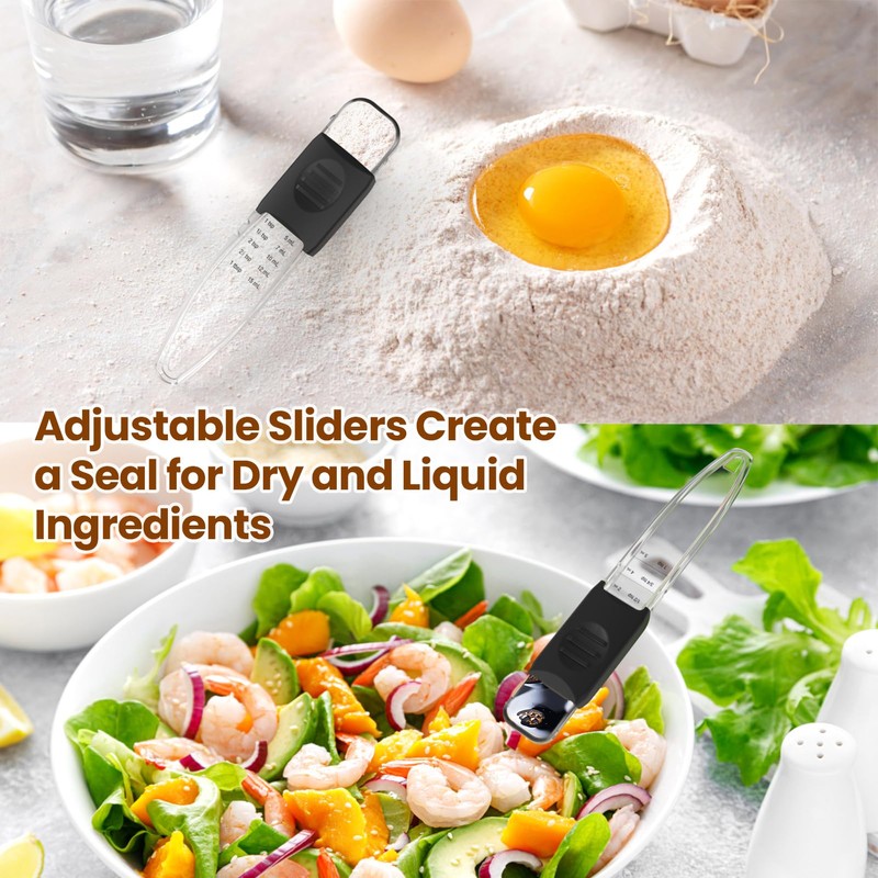 Professional Adjustable Measuring Spoons Set of 2#2258, Fits in Spice