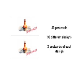 the lazy panda card company 60 Pack of Pun Postcards Encouragement Motivational Affirmations - 30 Different Designs for Children Teens Students