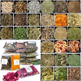 32pcs Dried Herbs for Witchcraft, Witchcraft Supplies Kit for Wiccan Rituals, Witch Herbs Set for Pagan, Magic Spells, Witch Gift Starter Set Room Altar Supplies Decor