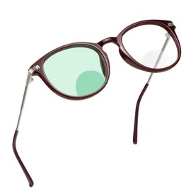 YEIN Bifocal Reading Glasses with Blue Light Blocking Lenses, Bifocal Reader for Women, Oval frame with Spring Hinge (+0.75/+3.25 magnification)