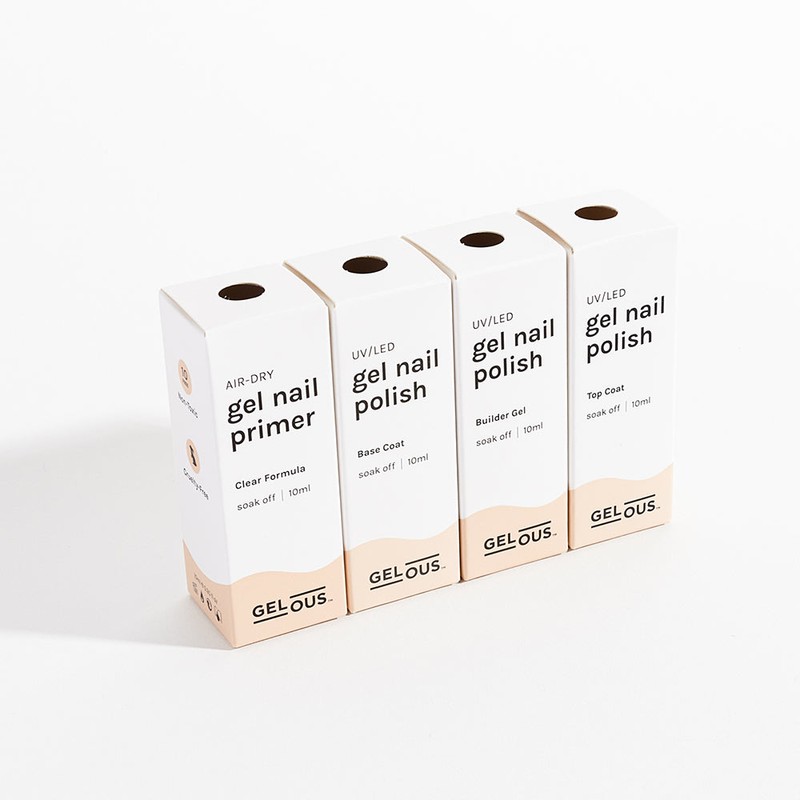 Gelous Essentials Polish Pack, Nude Rubber Base / Clear Builder