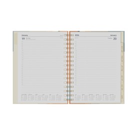 Collins - Scandi - 2026 12 Month Calendar Year Planner, Day-To-Page with 1/2 Hourly Appointments Diary, A5 Wiro Bound Hard Cover - Blue (E-PW51.60-26)
