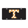 UT Tennessee Vols Black Mirrored Laser Checkerboard License Plate Tag