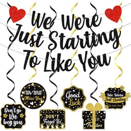 Glitter Goodbye Banner We Were Just Starting To Like You Banner Later Traitor Party Decorations Good Luck Decorations Farewell Party Decorations