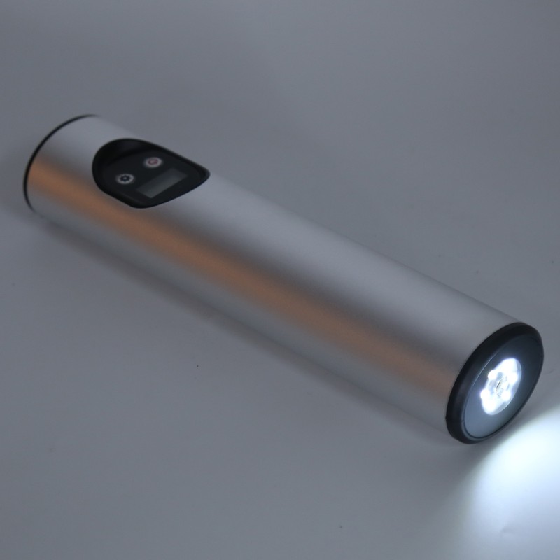 Cordless Air Pump Portable Multifunctional Rechargeable Digital Display Lighting InflatorSilver