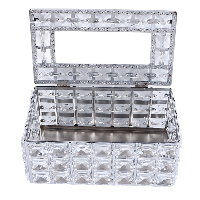 Crystal Tissue Dispenser Elegant Crystal Napkin Holder Decorative Facial Tissue