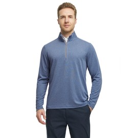 MICHEL ROUEN 1/4 Zip Pullover Mens Lightweight Mock Neck Mens Quarter Zip Long Sleeve Sport Casual Golf Sweatshirt