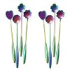 XICHEN - Cuchara larga con diseño de flores de 7