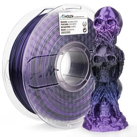 Amolen Silk Shiny Gradient PLA Filament, 1.75mm:_Silk Black & Shiny Purple_US (TO US ONLY)