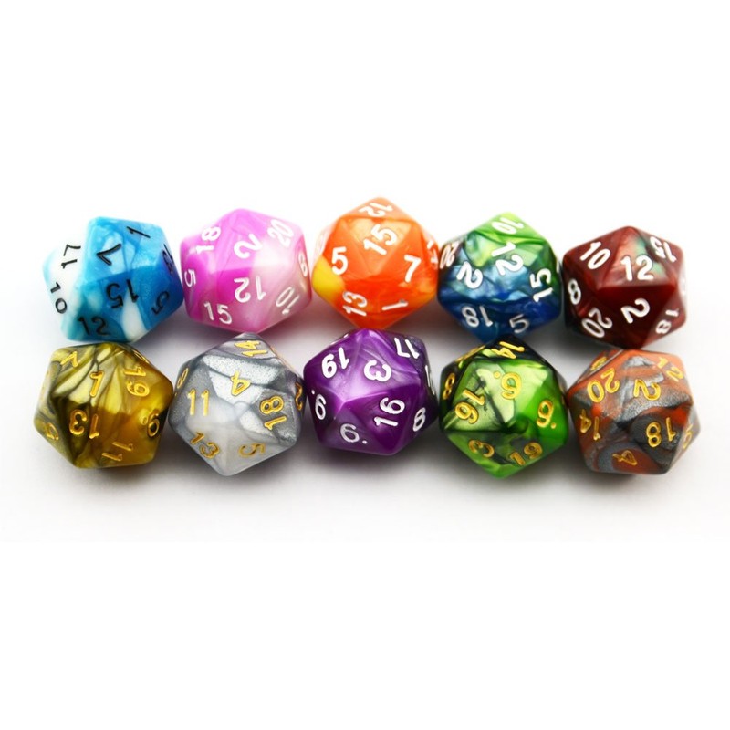SmartDealsPro 10-Pack 20 Sided Dice D20 Polyhedral Dice for DND