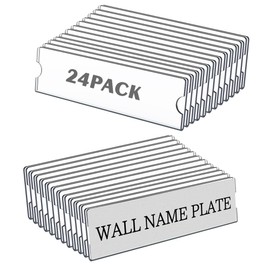 Dingelex 24 Pack Acrylic Wall Name Plate Holder 2’’ x 8’’, Clear Wall Mount Name Plate Office Door Nameplates Display Trays for Home School Office Classroom