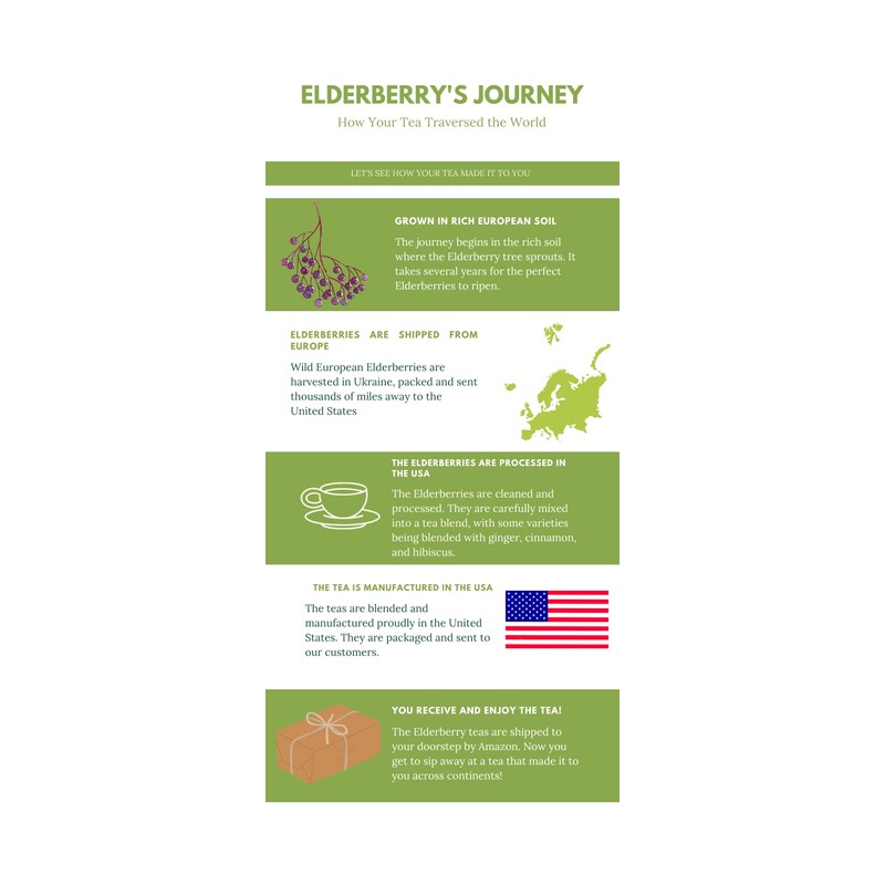 Elderberry Herbal Superfood Blend Tea - Made in USA