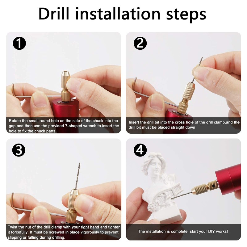 Electric Resin Drill Set,Pin Vise for Molds Jewelry Casting, YASPIT
