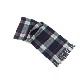 Cashmere and 100% soft Lambs Wool Plaid Tartan Winter Scarf for Men and Women Blue Red White Plaid
