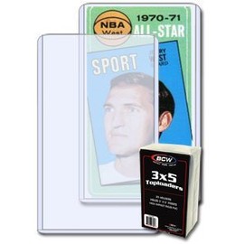BCW Tall ( 3 X 5 ) Topload Holder (25 Holders/pack - Classic 3x5 Size) Tall Basketball, Football, Widevison, Non-sport & Sports Trading Cards Top Load - Sportcards Card Collecting Supplies