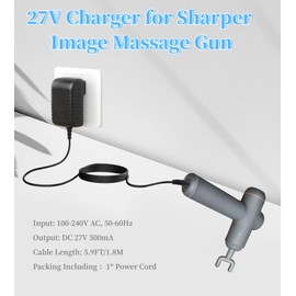 27V Charger for Sharper Image 2437599,sharper Image Massage Gun Charger 1011666 1013002 1012667 1013985 Powerboost Cordless Deep Tissue Massage Gun Power Adapter