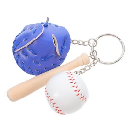 JOINPAYA Baseball Keychain Pendant Mini Boxing Gloves Keychain Sports Ball Key Chain Blue Leather