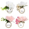 Fofetbfo Pink Flower Napkin Rings Set of 12 Silk Flower