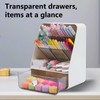 KUAOOAUK Desk Organizer, Multi-Functional Drawer Pencil Holder, Slanted Plastic Desktop