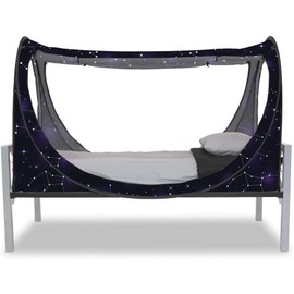 Privacy Pop up Eclipse Bed Tent Bed Drapes (Starry Constellation, Twin)