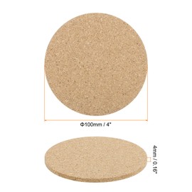 HARFINGTON 24pcs Cork Coasters 4 Inch 0.16 Inch Thick Non-Slip Heat-Resistant Round Absorbent Blank Coasters Reusable Wooden Coffee Coaster for Drink Home Office Bar DIY Crafts