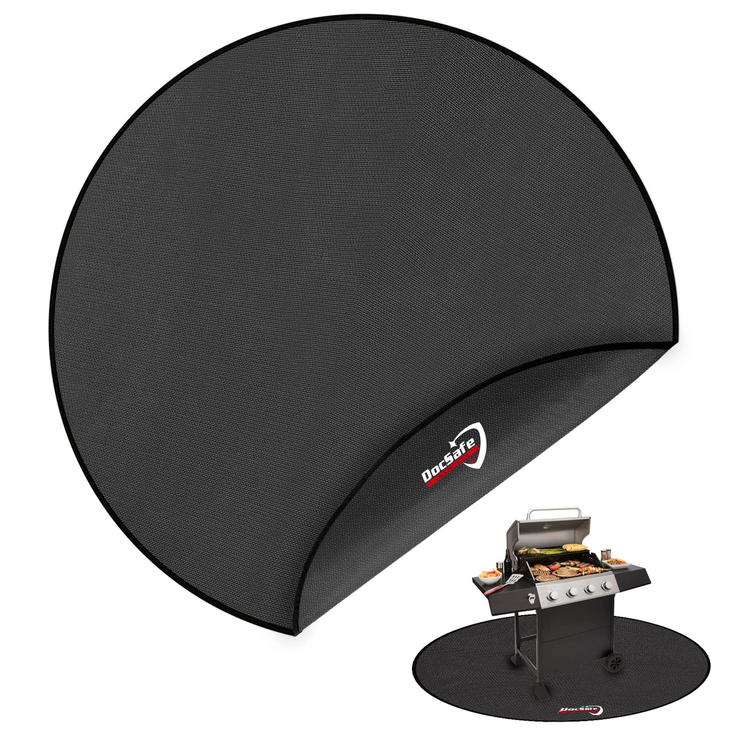 DocSafe 60 x 60 inches Round Under Grill Mat,Large 4 Layers Fire Pit ...