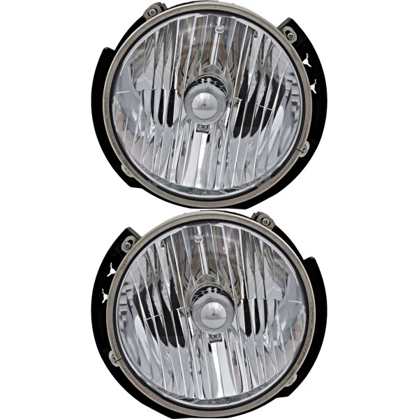 jpautowholesale For 2007-2018 Jeep Wrangler Headlight Halogen Set Driver and