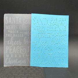 Plastic Embossing Folder (4-1/8''x5-13/16'' | Merry Christmas Words) Paper Crafts Plastic Textured Impressions for Card Making Scrapbooking