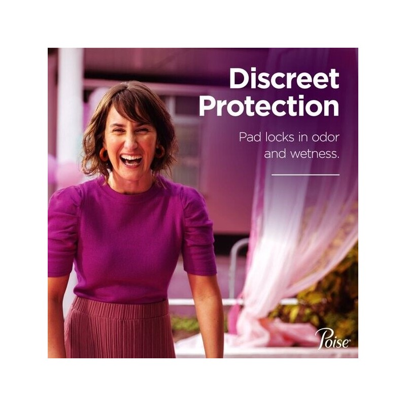 Poise Incontinence & Postpartum Incontinence Pads, 5 Drop Long Length-84